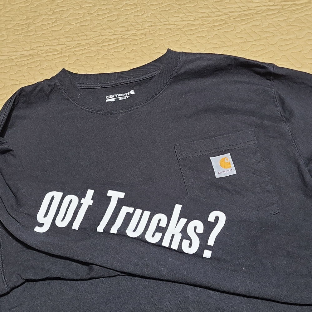 Carhartt Got Trucks long sleeve pocket T shirt size M